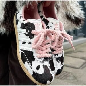 adidas Originals Samba OG trainers in cow print sz UK 8W/ US 9.5